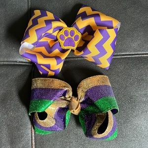 Louisiana theme hair bows